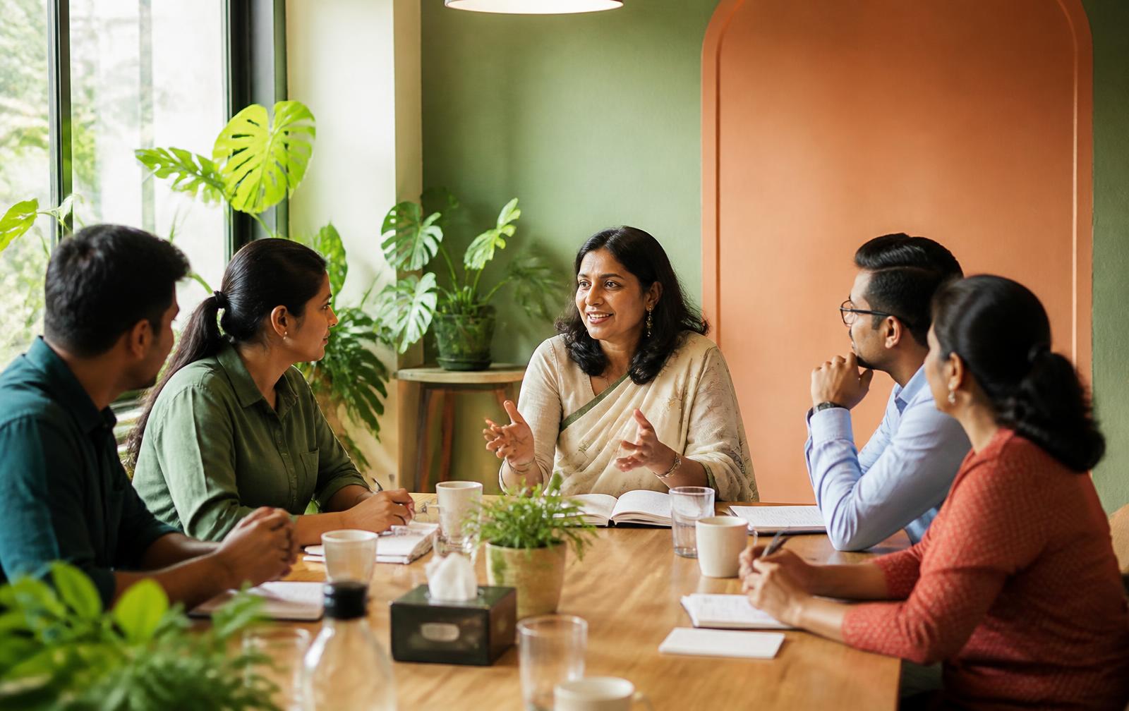 A workplace wellbeing workshop led by an experienced facilitator
